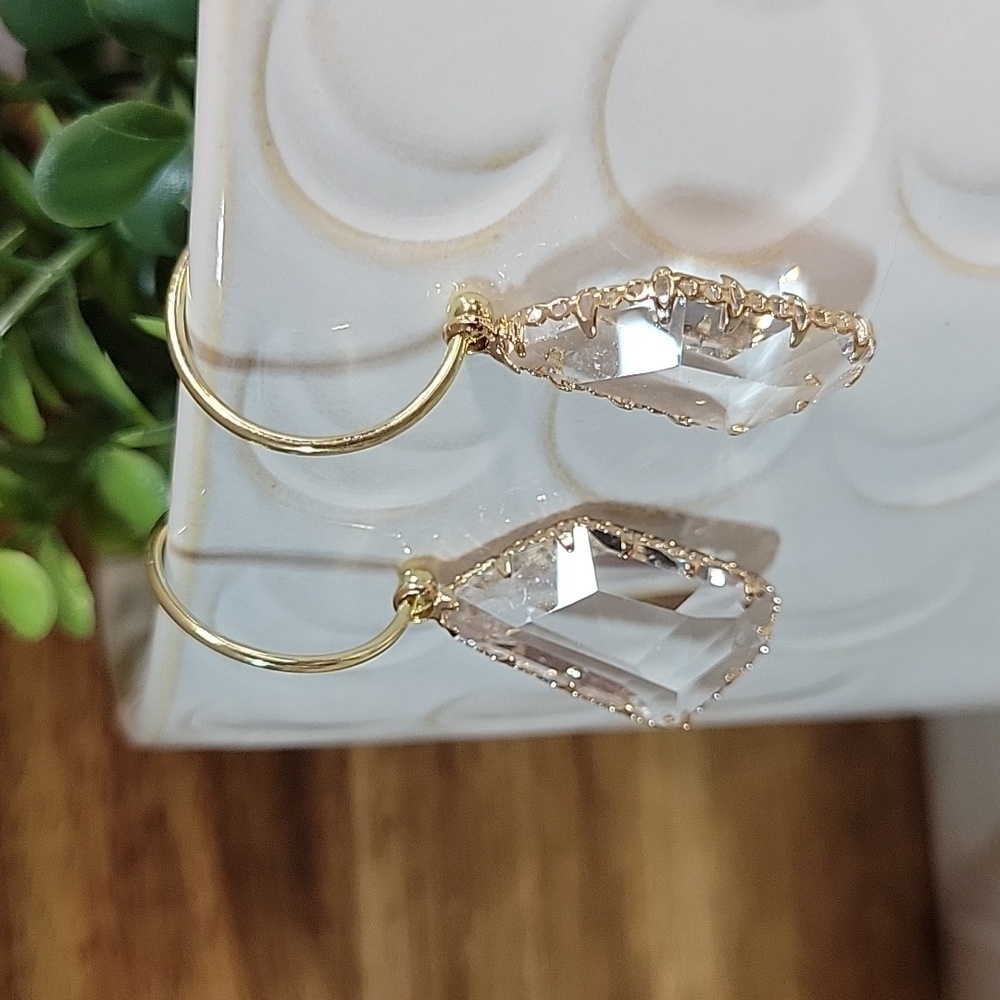 CONVERTIBLE CRYSTAL DROP HOOP EARRINGS
